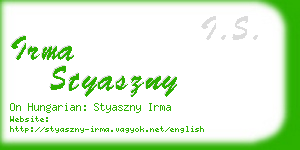 irma styaszny business card